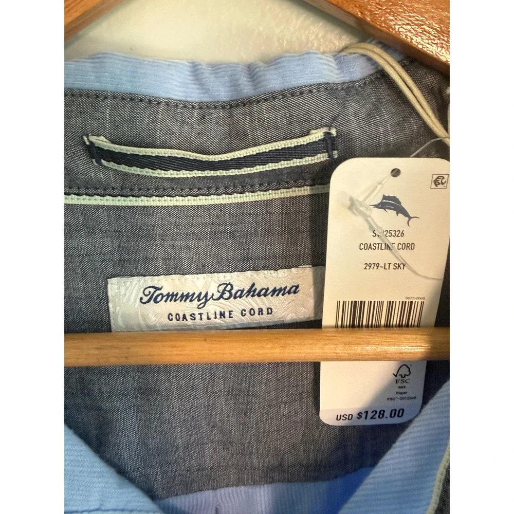 Tommy Bahama Coastline Cord Men XXL Light Sky Blue Corduroy Long Sleeve New